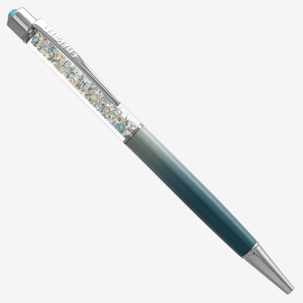 PENGEMS Breeze Air Element Elemental Collection Blue and Gray Crystal Pen