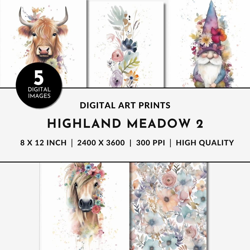 PENGEMS Highland Meadow Collection 5 Digital Download Files High Resolution JPEG