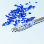 PENGEMS January Silver and Blue Satin Chrome Crystal Pen
