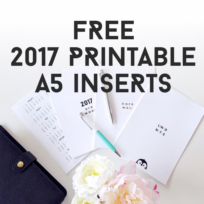 2017 PenGems A5 Printable Planner Inserts