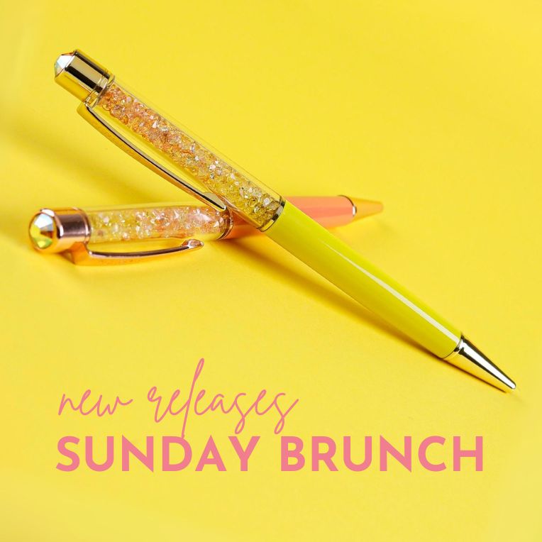 Sip & Scribble with our brunch-inspired pens, Peach Bellini & Sunny Side Up
