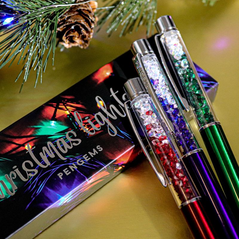PENGEMS Discotheque Rainbow Holographic Chrome Crystal Pen
