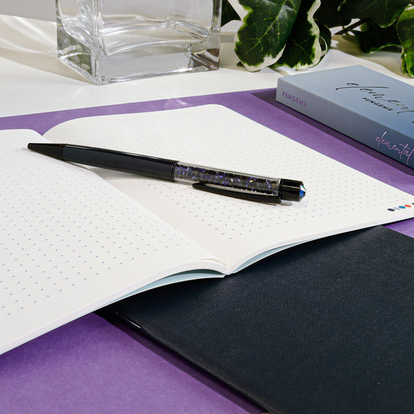PENGEMS Ethereal Black and Purple B6 Stone Paper Dot Grid Notebook