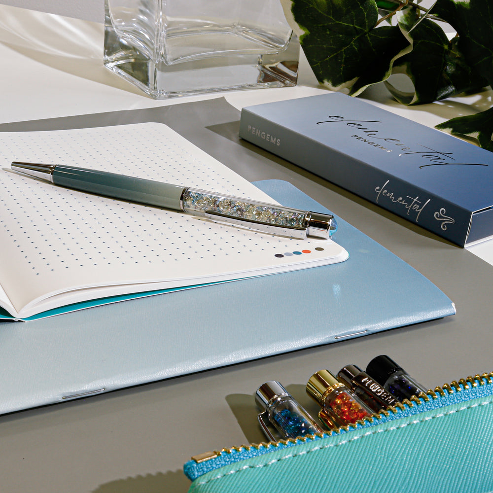 PENGEMS Breeze Crystal Pen + Notebook 2-Piece Set