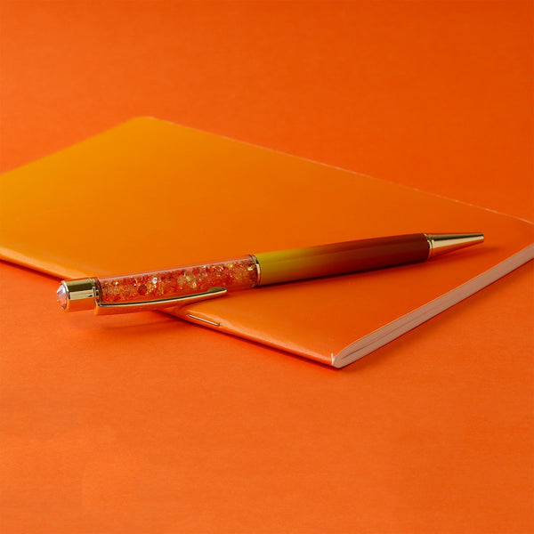 PENGEMS Flame Crystal Pen + Notebook 2-Piece Set