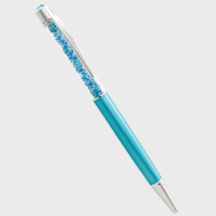 Caribbean Blue crystal pen by PenGems