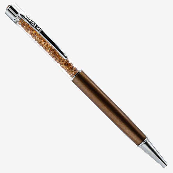 PENGEMS Chocolate Brown Crystal Pen