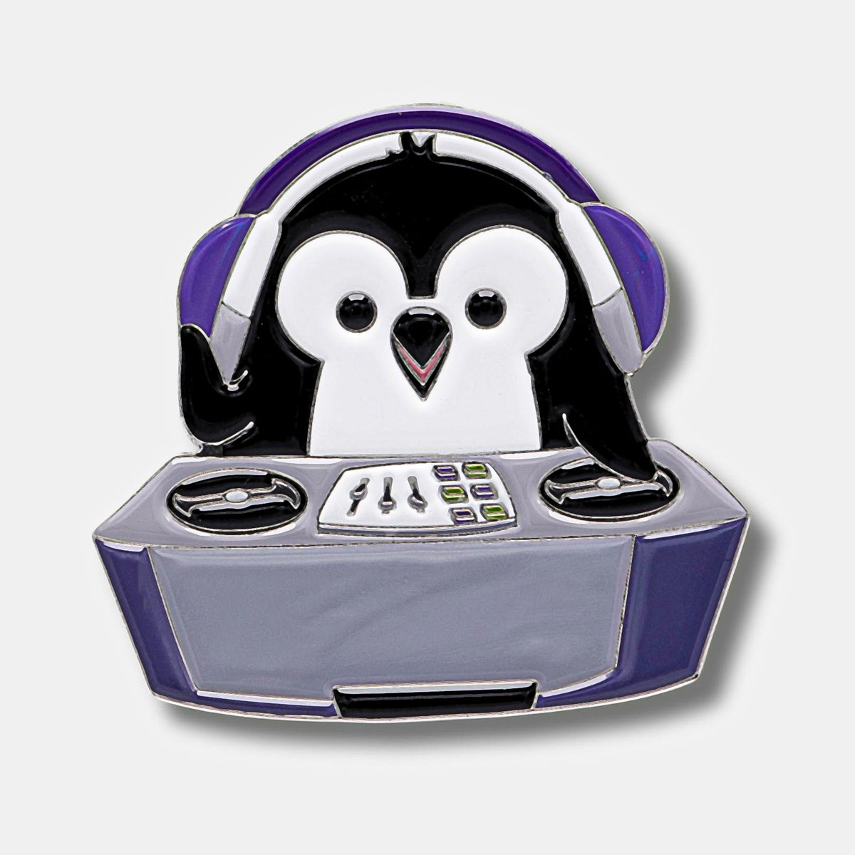 DJ Pippin penguin pin or magnet by PenGems