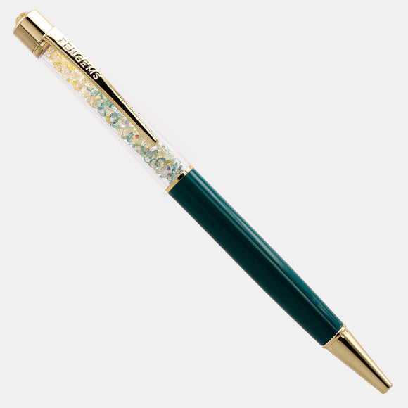 PENGEMS Just My Luck St. Patrick's Day Green and Gold Crystal Pen