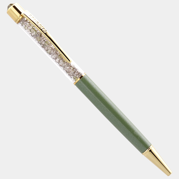 Millionaire Money Olive Green Crystal Pen