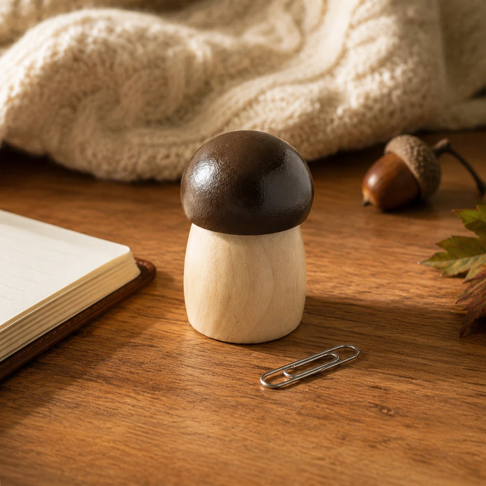 Wooden Mushroom Paperclip Holder
