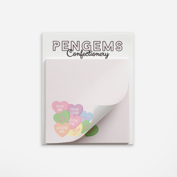 PENGEMS Confectionery Collection Conversation Hearts Sticky Notes