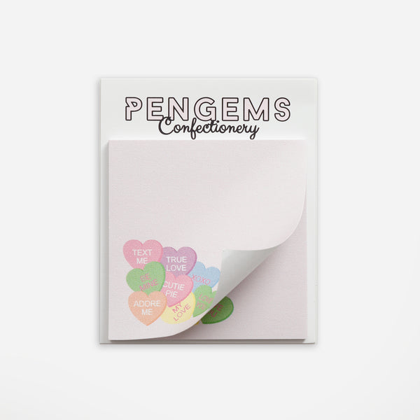 PENGEMS Confectionery Collection Conversation Hearts Sticky Notes