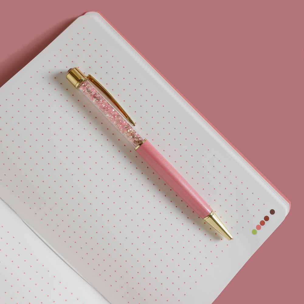 Stop and Smell the Rosé Crystal Pen + Notebook 2-Piece Set