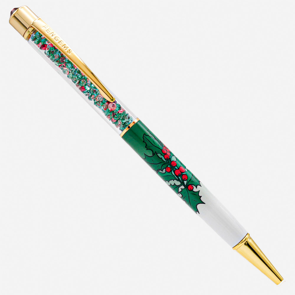 Holly Berry Festive Florals Crystal Pen
