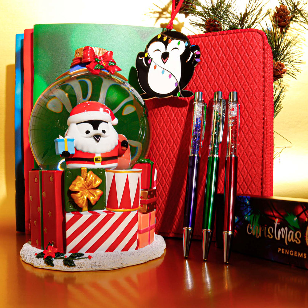 PENGEMS Christmas Lights Collection 9-Piece Stationery Gift Bundle