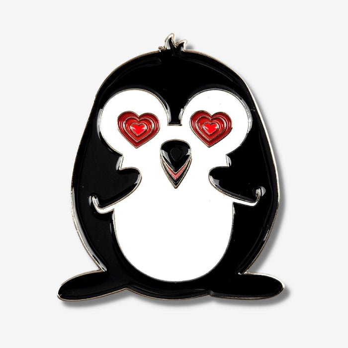 Heart Eyes Pippin penguin pin or magnet by PenGems