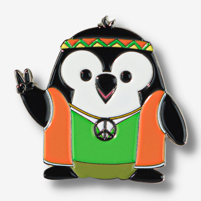 Hippie Pippin penguin pin or magnet by PenGems