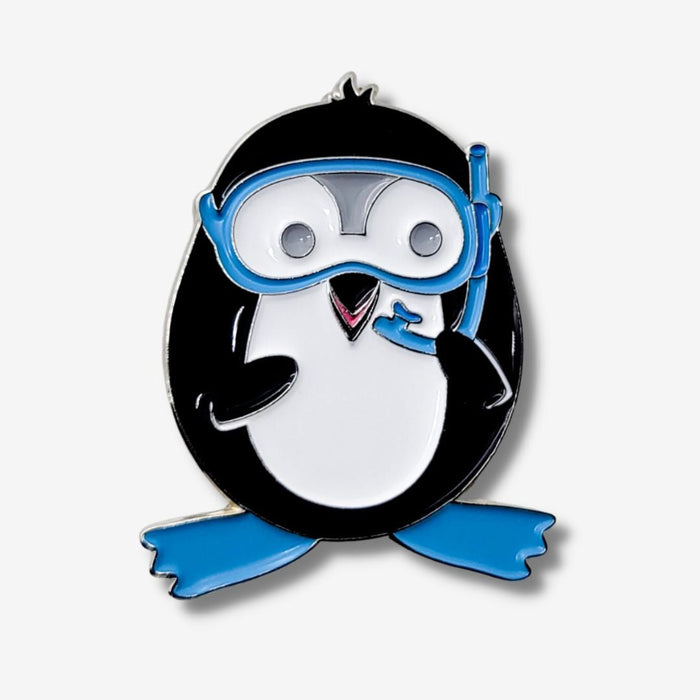 Scuba Pippin penguin pin or magnet by PenGems