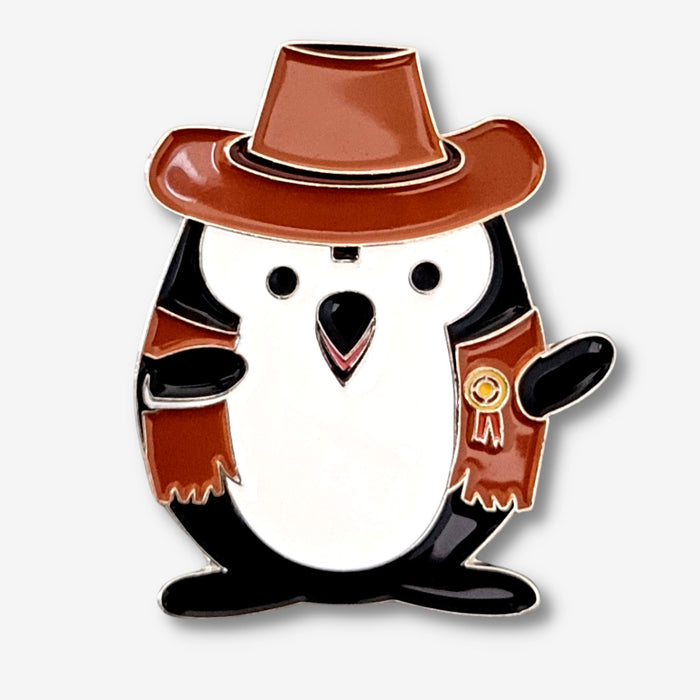 Sheriff Pippin penguin pin or magnet by PenGems