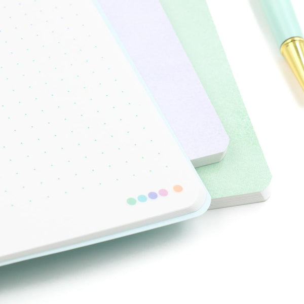A5 Stone Paper Notebook 3-pc Set Cool Pastels