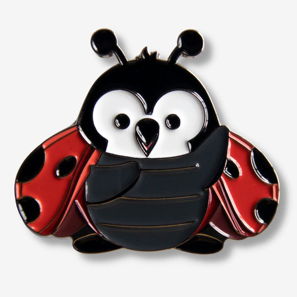 PENGEMS Ladybug Pippin Penguin Enamel Pin or Magnet