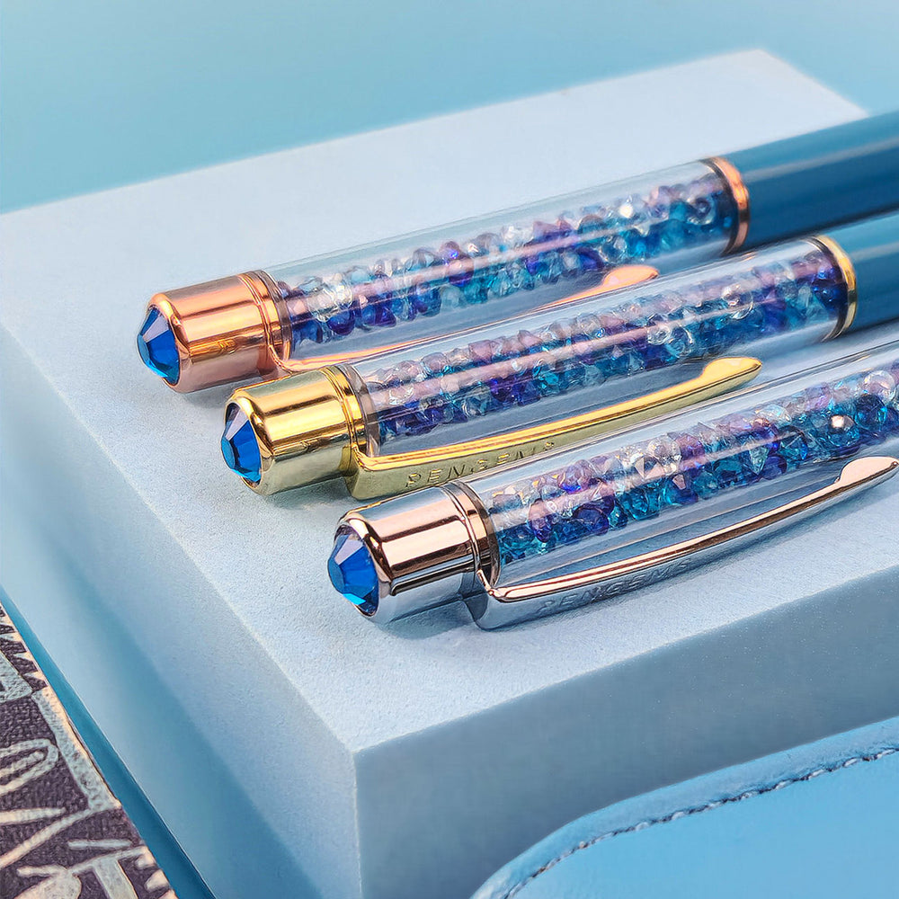 Royal Blue and Gold Pens,poodle Charms,custom Luxury Pens, Rhinestones,  Paraphernalia, Sorority, Line Sisters, Crossing, Gifts -  Hong Kong