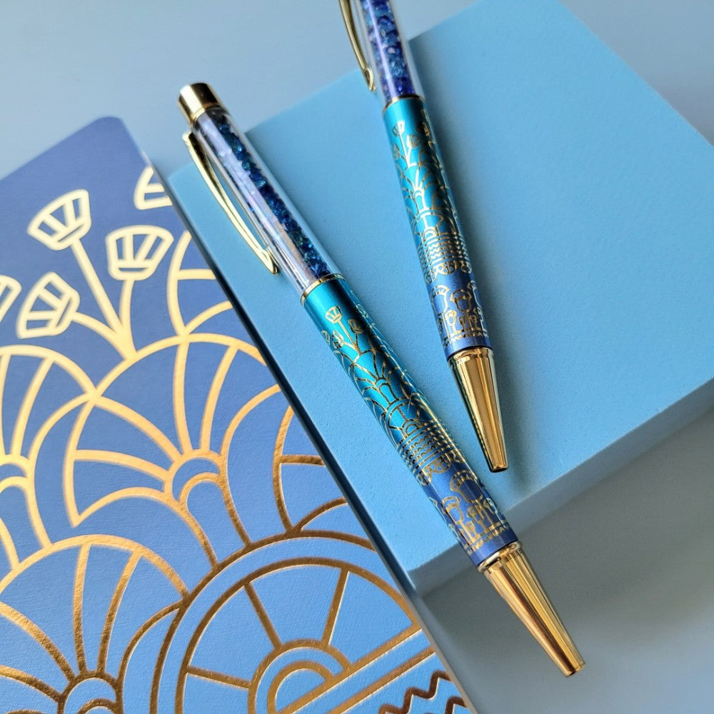 PENGEMS Cairo Crystal Pen + Notebook 2-Piece Gift Set