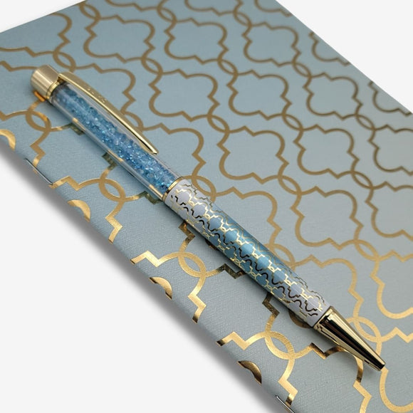 PENGEMS Casablanca Crystal Pen + Notebook 2-Piece Gift Set