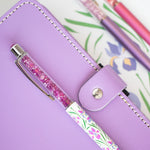 PENGEMS Irises May Flowers Collection Purple Floral Crystal Pen