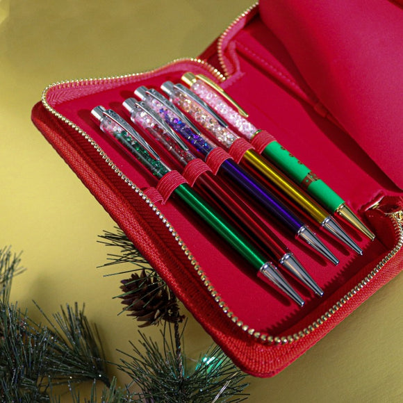 PENGEMS Little Scuba Red 12 Pen Case | Christmas Lights Collection